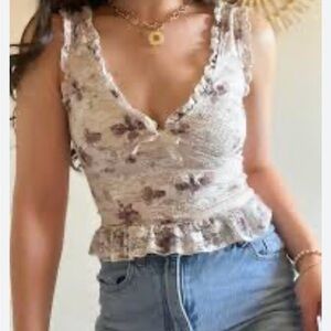 Women’s Thirty Thirty White Floral Lace Camisole Top Size Small